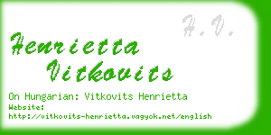 henrietta vitkovits business card